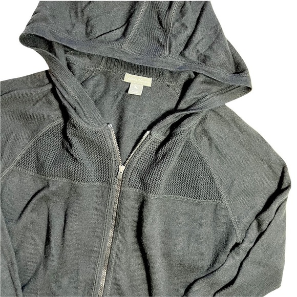 Eddie Bauer Casual Black Hooded Full Zip Up Sweater Jacket Size Large - Picture 16 of 17